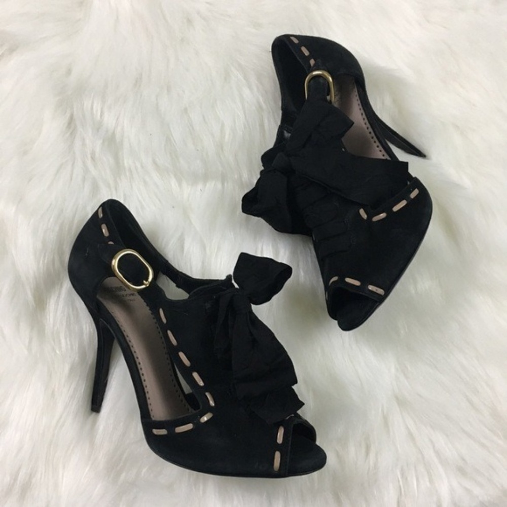 Moschino Chic Suede Bow Peep Toe Heel